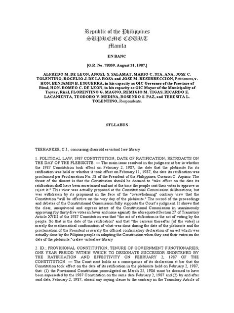 ALFREDO M. DE LEON v. BENJAMIN B. ESGUERRA.